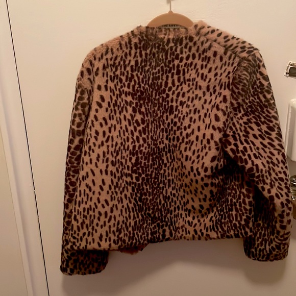 Michelle Mason leopard furry mini coat from Intermix - Picture 2 of 2